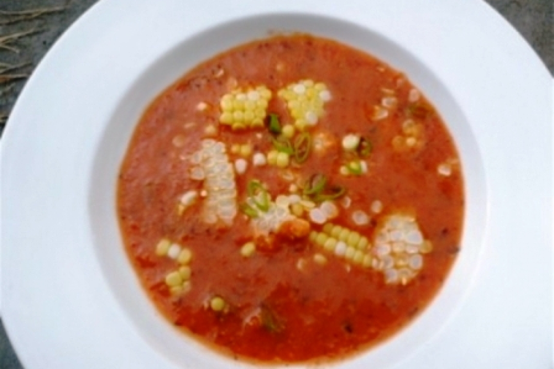 Суп пюре из красного перца, с восточными ароматами